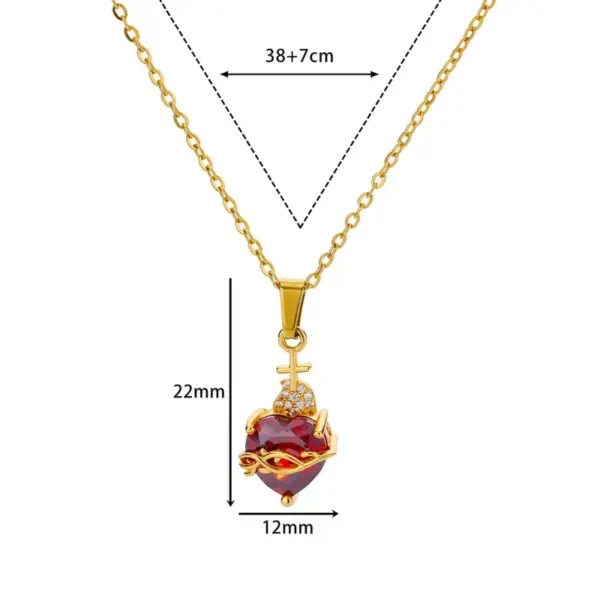 Wholesale 304 Stainless Steel Cross Devil's Eye Moon PVD Coated Zircon Elegant Romantic Sweet Plating Pendant Necklace