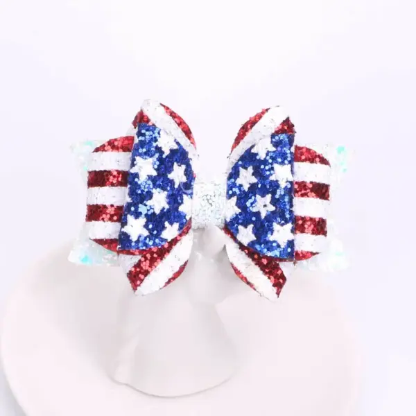 Wholesale Sweet Bow Tie Hairpin In Pu Leather, Perfect Hair Accessory For Summer And Independence Day