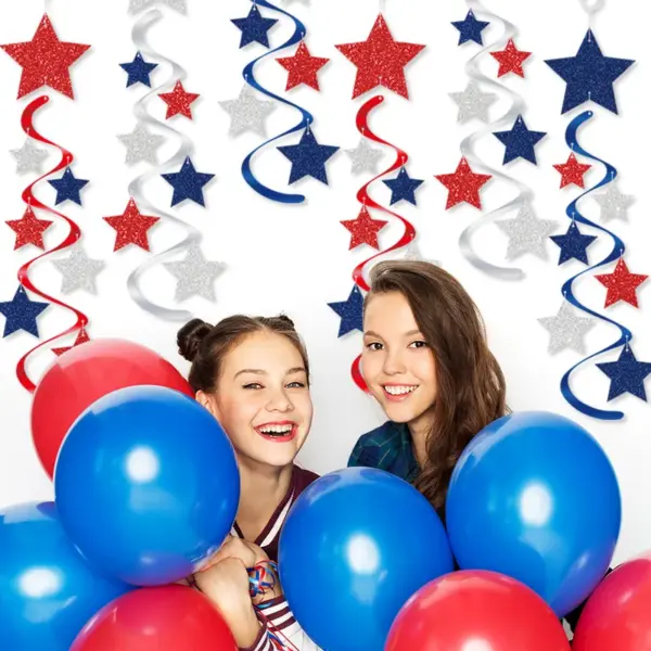Wholesale 71 Decoration Spiral Lantern American Independence Day Arrangement Star Wind Chime Spiral Party Supplies