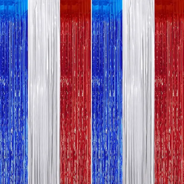 Wholesale 75th National Day Shiny Rain Curtain Tassel Decoration Customizable Decorative Ribbon Party Decoration American Festival Supplies