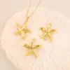 Wholesale Waterproof Non Tarnish Star Stud Earrings For Women With 0.03µm 18K Real Gold Plated 304 Stainless Steel Water Plating