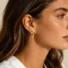 Wholesale Irregular Stud Earrings For Women, Waterproof Non Tarnish 304 Stainless Steel With 0.01µm PVD Coated 18K Real Gold Plating