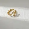 Wholesale Copper 14K Gold Plated White Gold Plated IG Style Modern Style Simple Style Plating Hand Hug Open Rings