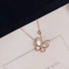 Wholesale Copper-plated natural white mother-of-pearl butterfly necklace, full diamond butterfly choker for women.