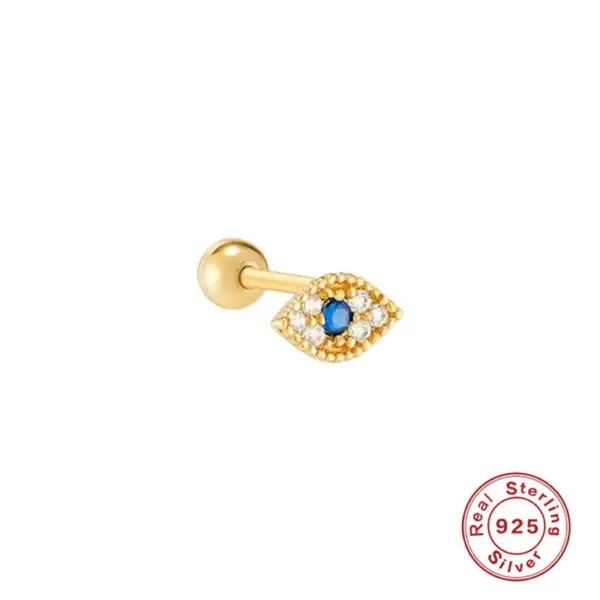 Wholesale 1 Piece Ear Cartilage Rings & Studs Fashion Devil'S Eye 925 Sterling Silver Plating Rhinestones
