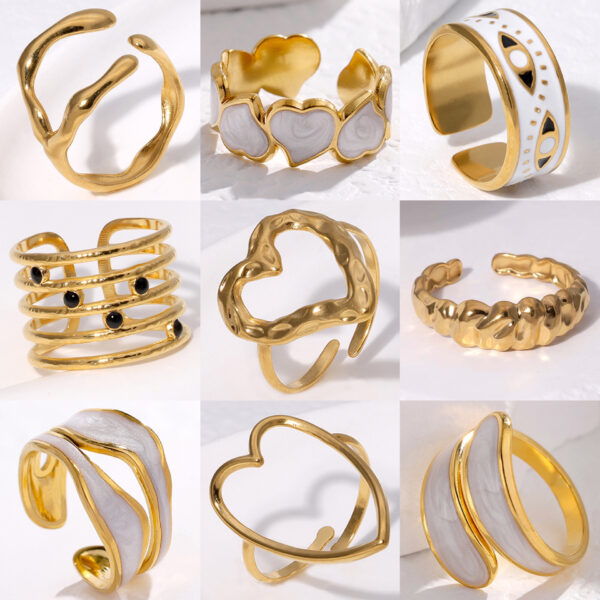 Wholesale Titanium steel ring with non-fading color, stainless steel index finger ring