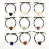 Wholesale Natural Stone Amethyst Heart-shaped Edge Bracelet for Men and Women Couple Adjustable Love Bracelet