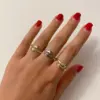 Wholesale Copper 14K Gold Plated White Gold Plated IG Style Modern Style Simple Style Plating Hand Hug Open Rings