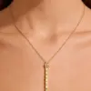 Wholesale Bamboo Waterproof Non Tarnish Necklace For Women In 304 Stainless Steel With 18K Real Gold Electroplated And Zircon Inlay, Box Chain