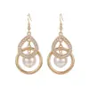 Wholesale Gold Water Droplets Ear Hook Earrings For Women In Zinc Alloy With Fish Hook Wires