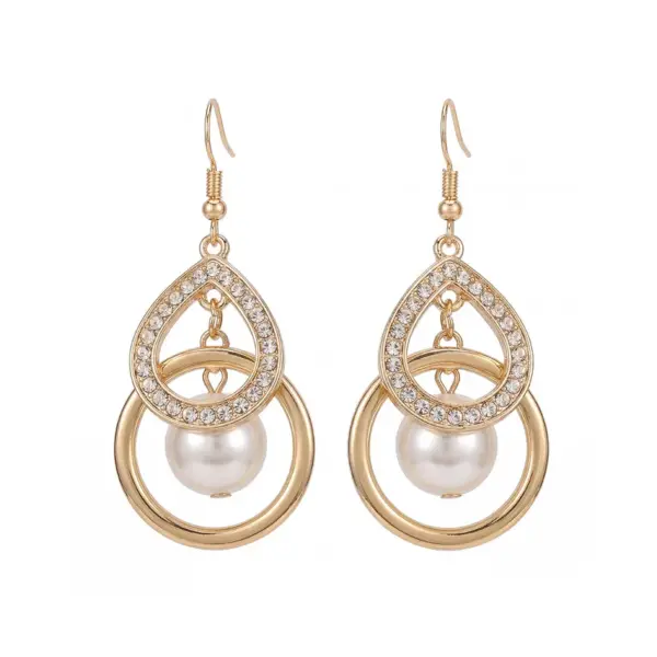 Wholesale Gold Water Droplets Ear Hook Earrings For Women In Zinc Alloy With Fish Hook Wires