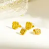 Wholesale Asymmetrical Rhombus Stud Earrings For Women In 304 Stainless Steel With 18K Real Gold PVD Coated Plating 0.03µm Thickness