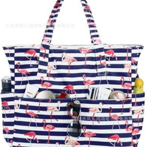 blue and white bottom flamingo