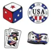 Wholesale Dice Pin Made Of Alloy Featuring Electroplated Craftsmanship, Perfect For Independence Day