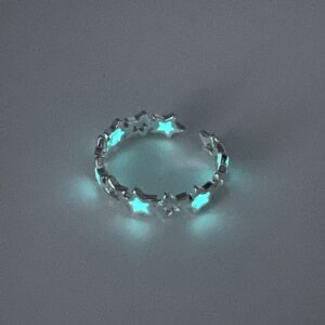 Green light five-pointed star ring (without gift box)