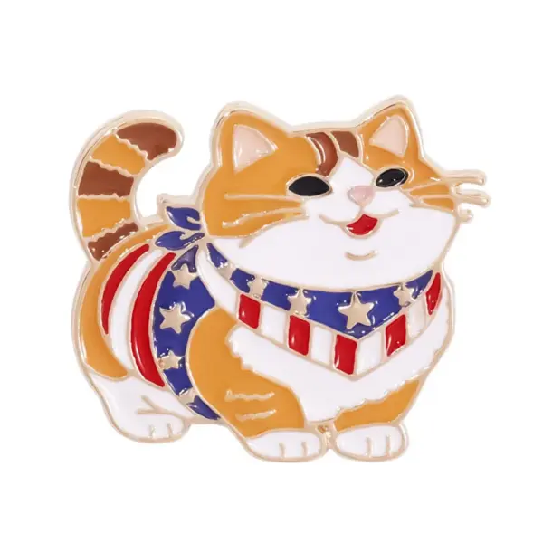 Wholesale Cartoon Animal Pinback Badge In Multicolor Featuring Stamping Craft Made Of Alloy