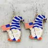 Wholesale Independence Day Eagle Sunflower Wooden Earrings Blue Sparkle Style Acrylic Geometric Animal Ear Jewelry