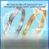 Wholesale Waterproof Non Tarnish Titanium Steel Shell Bangle For Women In Steel Color With Real Gold Plated And Rhinestones Inlay