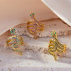 oly-0584b1c381cdac503a1a0fc649717dad Wholesale Gold Plated Zircon Snake Ring Women's Fashion Light Luxury All-match Supply