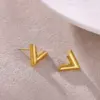 Wholesale 3pcs/set Victory V-shaped Jewelry Set 18K Gold Plated Waterproof Stainless Steel Necklace Earrings Bracelet Three-piece Set Simple Elegant Brand Style Jewelry Accessories Wholesale Christmas Birthday Gift Choice