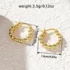 Wholesale Three-dimensional Geometric Earrings For Women In Copper With KC Golden Plated Water Plating And 0.03µm Thickness