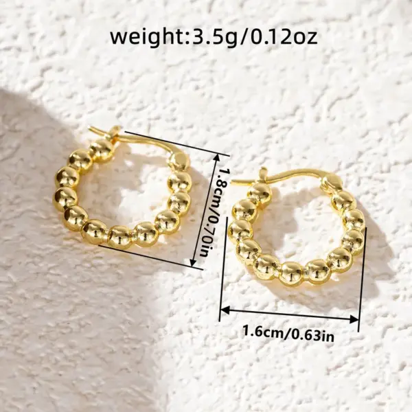Wholesale Three-dimensional Geometric Earrings For Women In Copper With KC Golden Plated Water Plating And 0.03µm Thickness