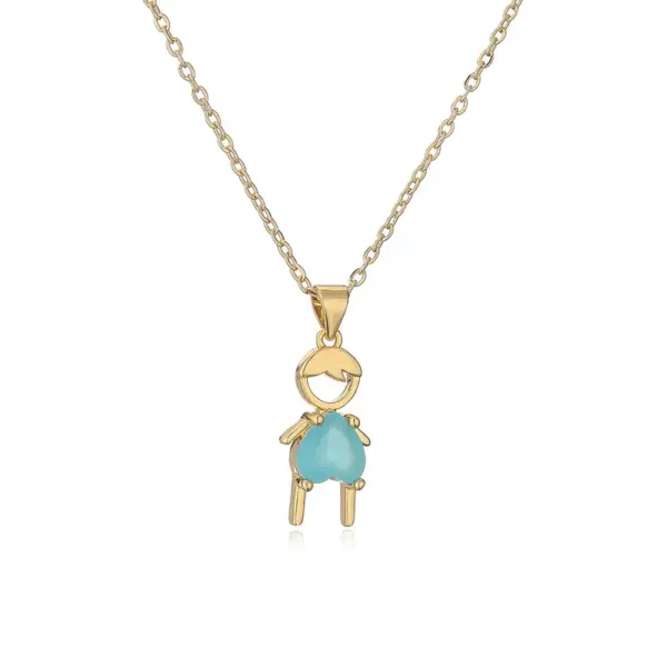 Wholesale Cute Streetwear Cartoon Copper Plating Inlay Zircon 18k Gold Plated Pendant Necklace