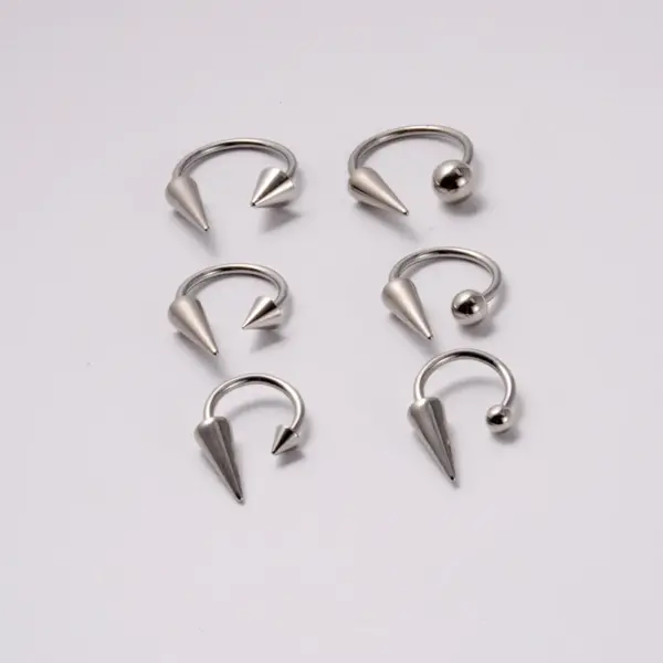 Wholesale 1 Piece Lip Rings Simple Style Geometric 304 Stainless Steel Plating 18K Gold Plated