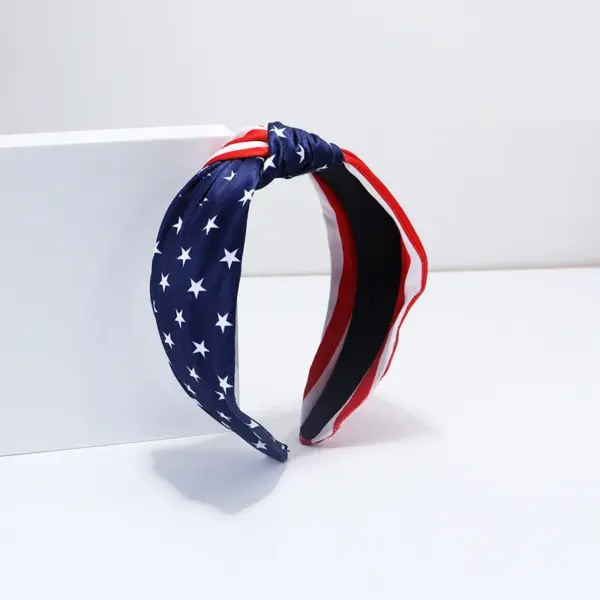 Wholesale Halloween Independence Day Striped Stars American Flag Cloud Sponge Face Wash Makeup Hairband Headband Novel Design Grid