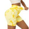 oly-05a798252094160b6f78f64ecabc341d Wholesale in stock High Waist Tie Dye Sports Outdoor Shorts Tight Hip Breathable Peach Yoga Fitness Women