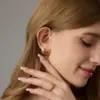 oly-05be8c4a9c76d51d01acd2ea949ae553 Wholesale Heart Shape Earrings In 316 Stainless Steel With 18K Real Gold Plating, Featuring 304 Stainless Steel Posts, Unisex Design