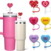 Wholesale Valentine's Day silicone dust cap plug creative cute straw decoration straw sleeve 7-8mm straw cap