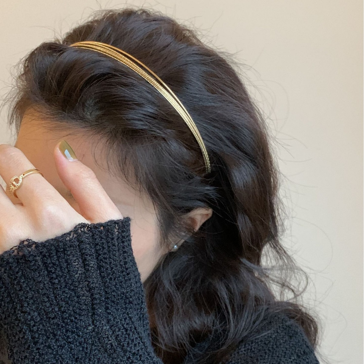 Wholesale European and American cross-border special thin metal multi-layer headband simple style alloy headband female hair pressing head buckle out