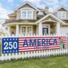 oly-05d90d9708304ccf678dca9c785e6130 Wholesale 250th Anniversary American Flag Vertical Flag 50x 300cm Polyester Retro Print Colorful Flag Suitable For National Day Celebration