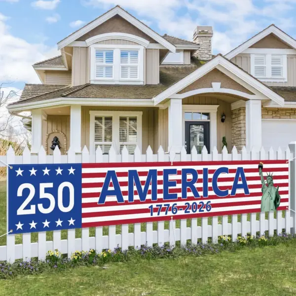 oly-05d90d9708304ccf678dca9c785e6130 Wholesale 250th Anniversary American Flag Vertical Flag 50x 300cm Polyester Retro Print Colorful Flag Suitable For National Day Celebration