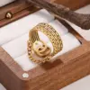 Wholesale Three-dimensional Letter Open Ring For Women In Copper With Golden Plated UV Plating And 0.03µm Thickness