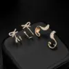 Wholesale Irregular Stud Earrings For Women Featuring 925 Sterling Silver Ear Pins With Electroplated Copper And Artificial Pearl Inlay