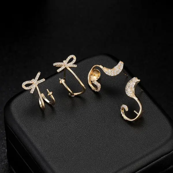 Wholesale Irregular Stud Earrings For Women Featuring 925 Sterling Silver Ear Pins With Electroplated Copper And Artificial Pearl Inlay