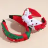 Wholesale Christmas Pearl Hairband Women's High Top Santa Claus Headwear Rhinestone Wide Edge Holiday Hair Accessory