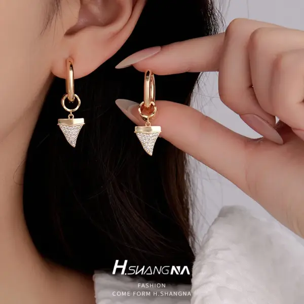 Wholesale Round Drop Earrings For Women With Copper Ear Pins, 14K Real Gold Plated Bezel Setting And Zircon Inlay