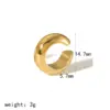 Wholesale PVD Coated Real Gold Plated 18K Gold C Shape Solid Color 304 Stainless Steel Simple Style Classic Style Waterproof Non Tarnish Ear Cuffs