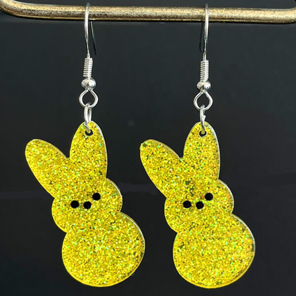 oly-05f2220613ec5687aa324c5887deeea4 Wholesale Easter Jewelry Rabbit Colorful Shiny Acrylic Girls Earrings Shiny Oily Rainbow Earrings