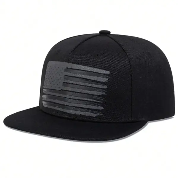 Wholesale American Flag Outdoor Hip-Hop Women Flat Brim Hat In Polyester With Printing, Adult Cap