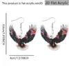 Wholesale Retro Acrylic Statue Print Drop Earrings For Women In White And Red With 304 Stainless Steel Ear Pins