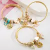 Wholesale PVD Coated 14K Gold Plated Heart Shape 304 Stainless Steel Alloy Vacation Classic Style Waterproof Non Tarnish 304 Stainless Steel Bangle