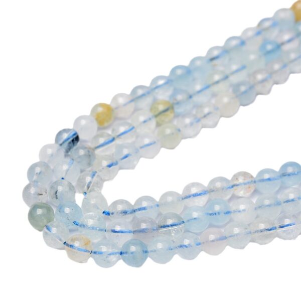 Wholesale Jewelry Natural Aquamarus Beads Round Beads DIY Bracelet Beads Jewelry Accessories Semi-finished Products