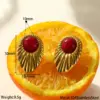 oly-0653469f101908f0626e65a5a59ac3f8 Wholesale 18K Gold Plated 304 Stainless Steel Vacuum Electroplating (In Furnace) Natural Stone Geometric Handmade Butterfly Ear Caps Earrings For Women Independence Day