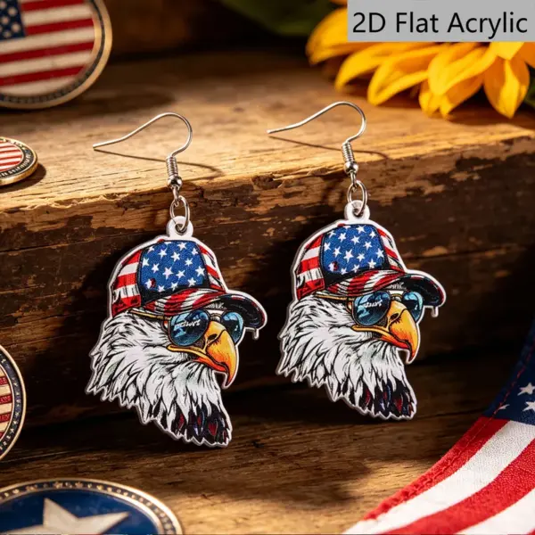 Wholesale Retro Statue Print Drop Earrings For Women In White And Red Acrylic With 304 Stainless Steel Ear Pins