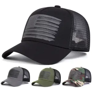 Wholesale American Flag Casual Outdoor Women's Baseball Cap With Curved Brim, Polyester Material Featuring Printing