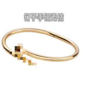 Round head nail bracelet - gold tone / Vacuum real gold electroplating in full-body stainless steel furnace